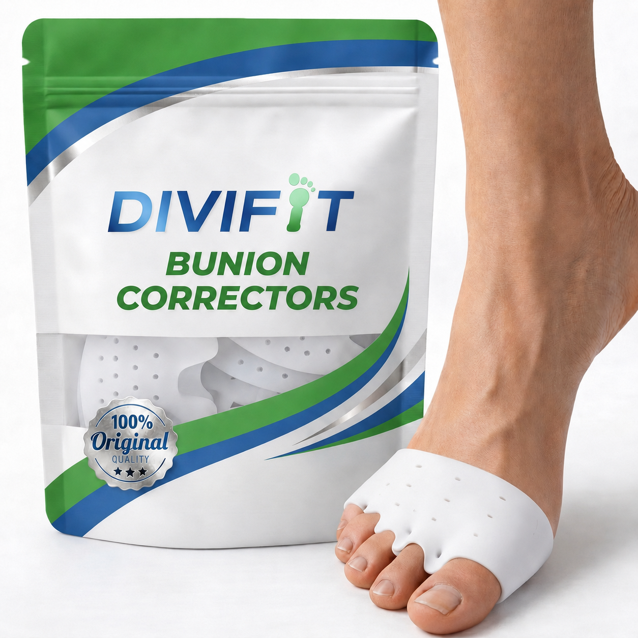 Divifit™ Bunion Corrector, Breathable Big Toe Straightener for Women and Men, Bunion Fix and Relief