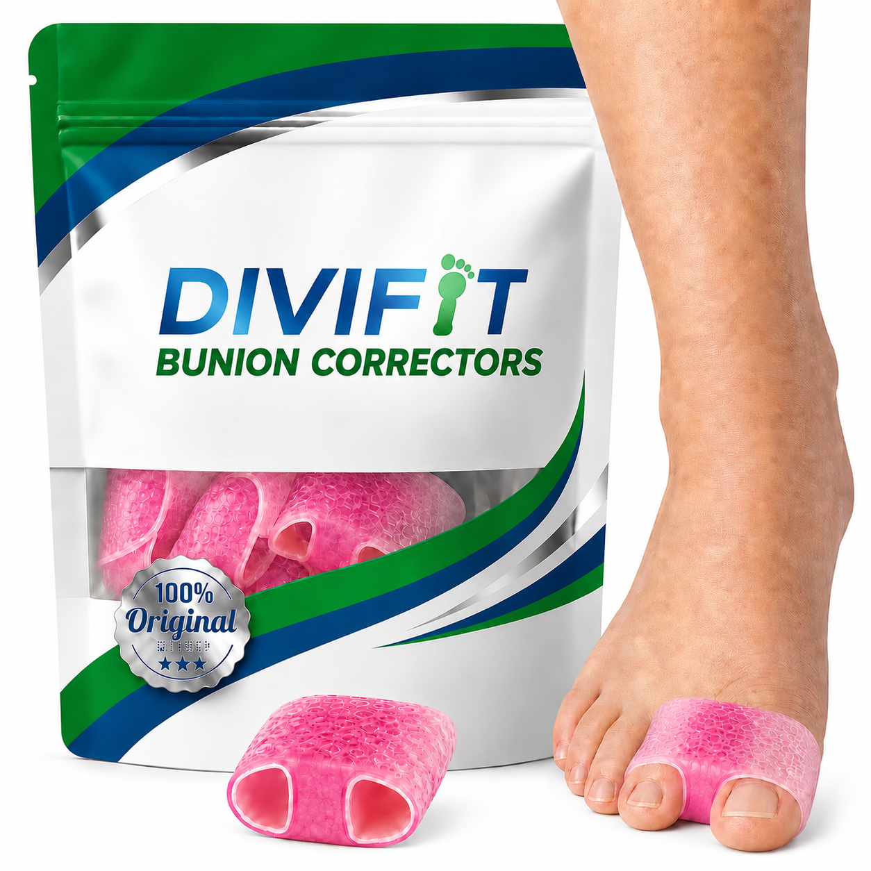 Divifit™ Bunion Corrector, Breathable Big Toe Straightener for Women and Men, Bunion Fix and Relief