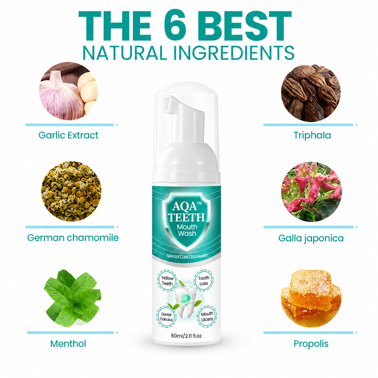 2026 Sale 70% OFF 🦷✨ AQA™ TEETH Herbal Mouthwash 🌿 Solve all Oral Problems